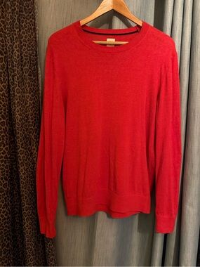 GAP Men's Bright Red Crewneck Sweater